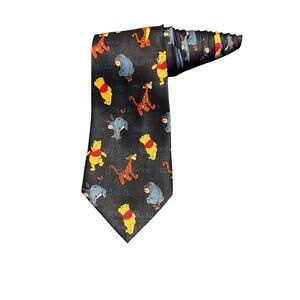 Disney Winnie The Pooh Tigger Eeyore Cartoon Novelty Necktie Vintage Polyester